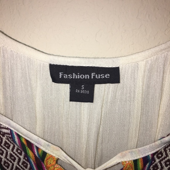 Flowy Cream Tribal Dress - Picture 3 of 3